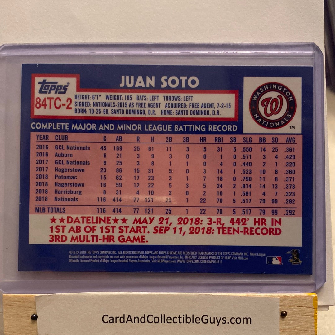2019 Topps Chrome Juan Soto 4 trading card lot