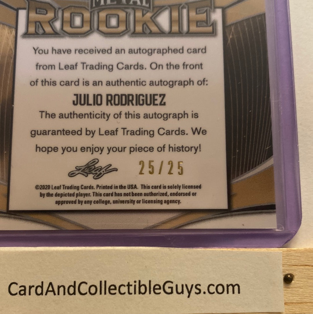 2020 Leaf Metal Julio Rodriguez Autographed Blue/25 trading card