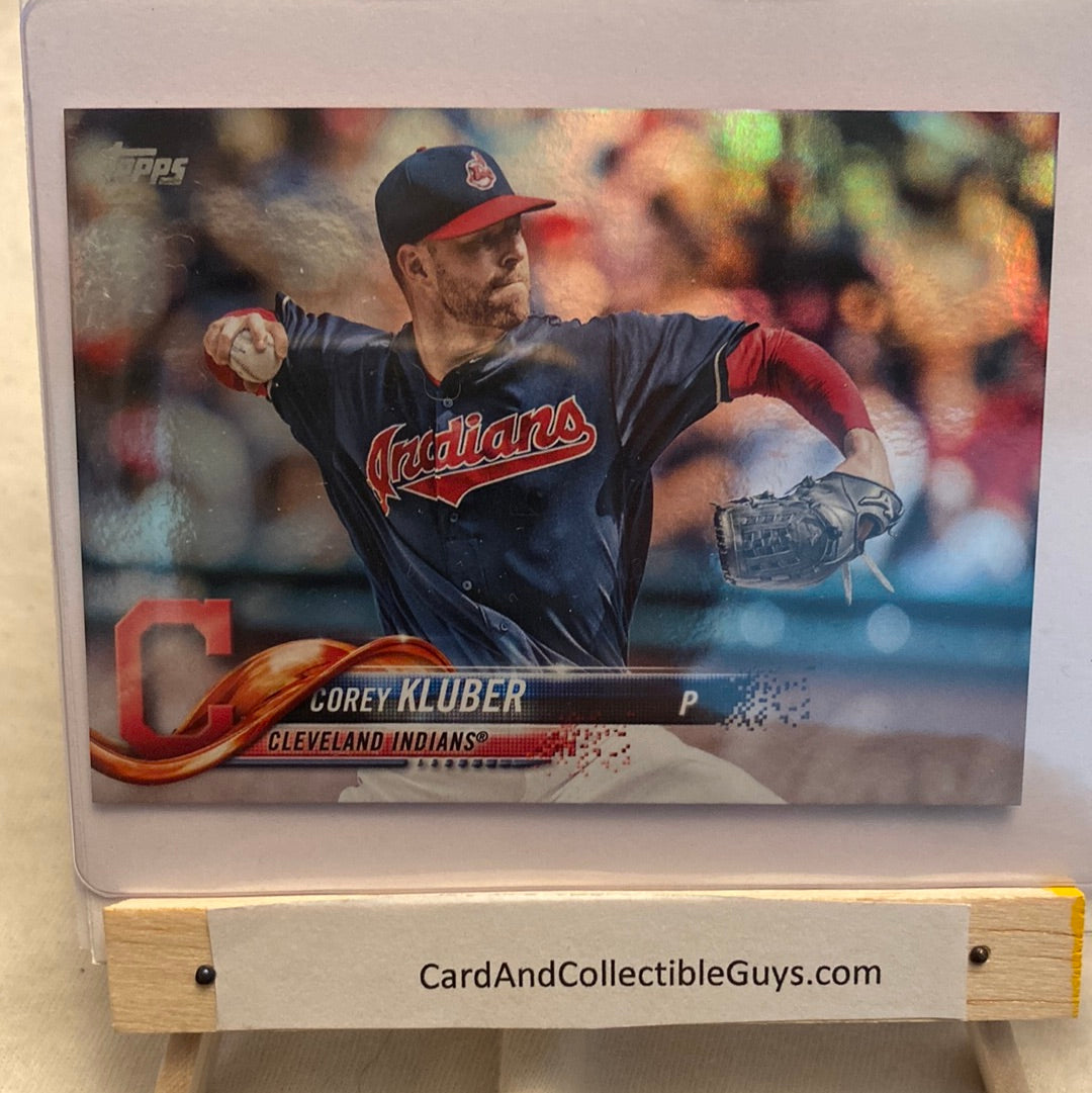 2018 Topps Series 2 Corey Kluber Rainbow Foil trading card