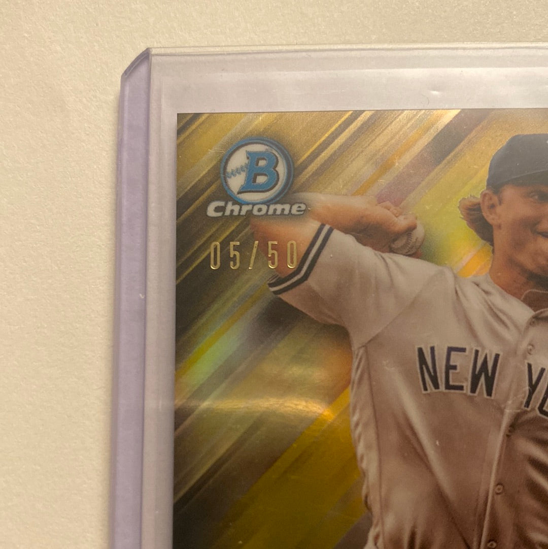 2019 Bowman Chrome ROYF Chance Adams Gold /50 Trading Card