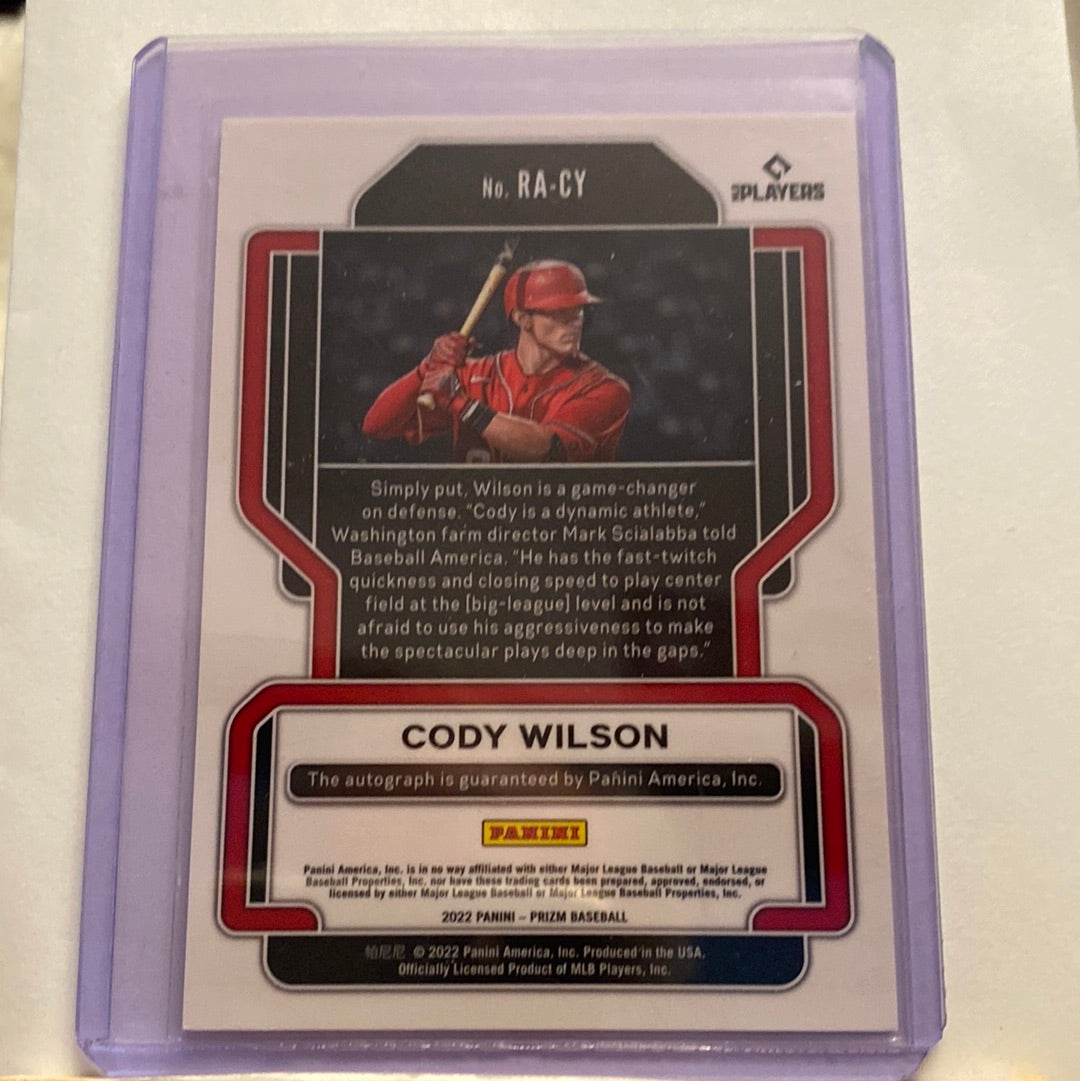 2022 Panini Prizm Cody Wilson Autographed Rookie trading card