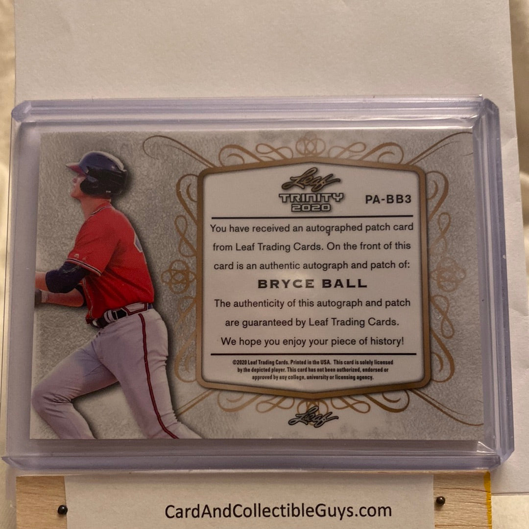 2020 Leaf Trinity Bryce Ball player worn button relic autographed /25 trading card