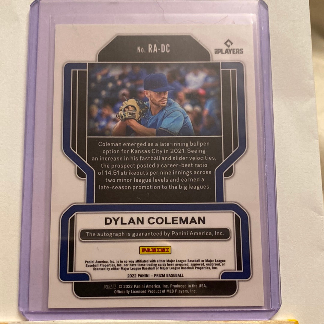 2022 Panini Prizm Dylan Coleman Autographed trading card