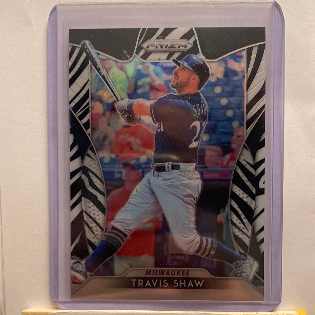 2019 Panini Prizm Travis Shaw Zebra /99 trading card