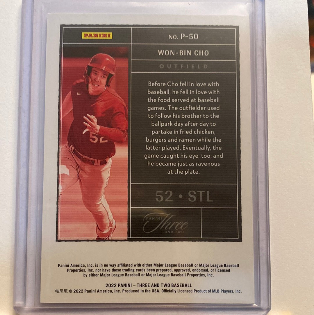 2022 Panini Three and Two Won-Bin Cho prospects trading card
