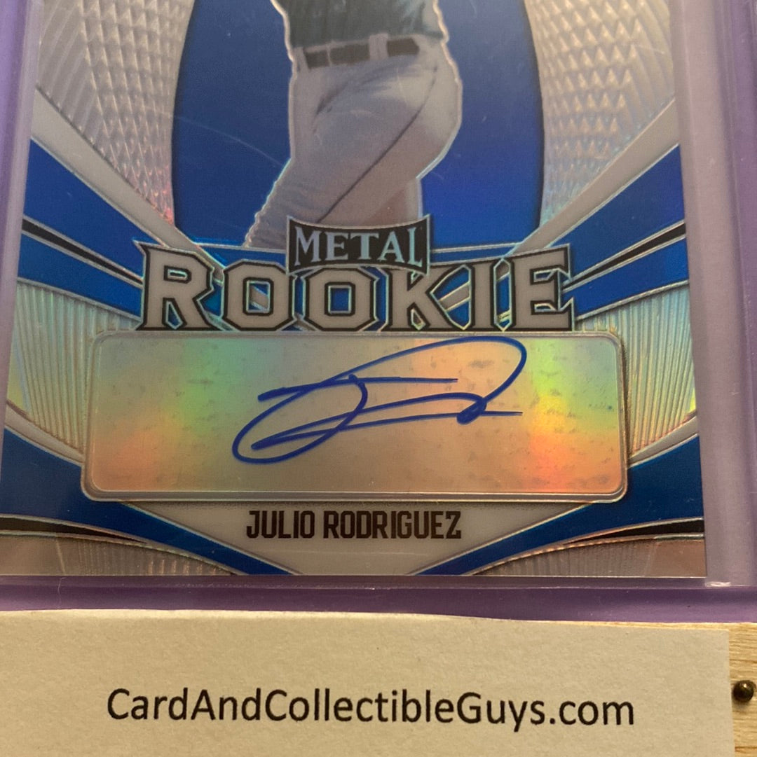 2020 Leaf Metal Julio Rodriguez Autographed Blue/25 trading card