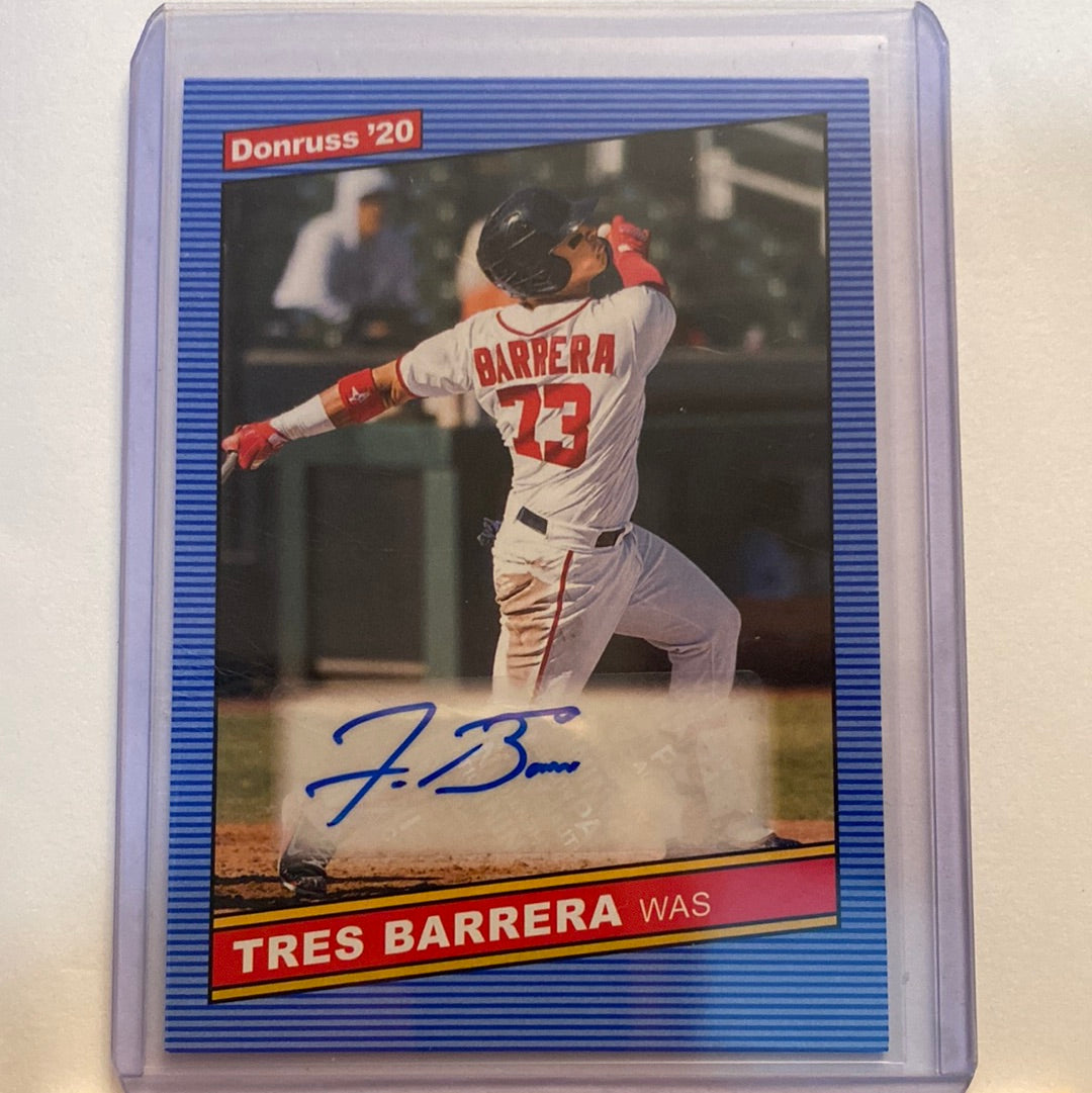 2020 Panini Donruss Tres Barrera Autographed trading card