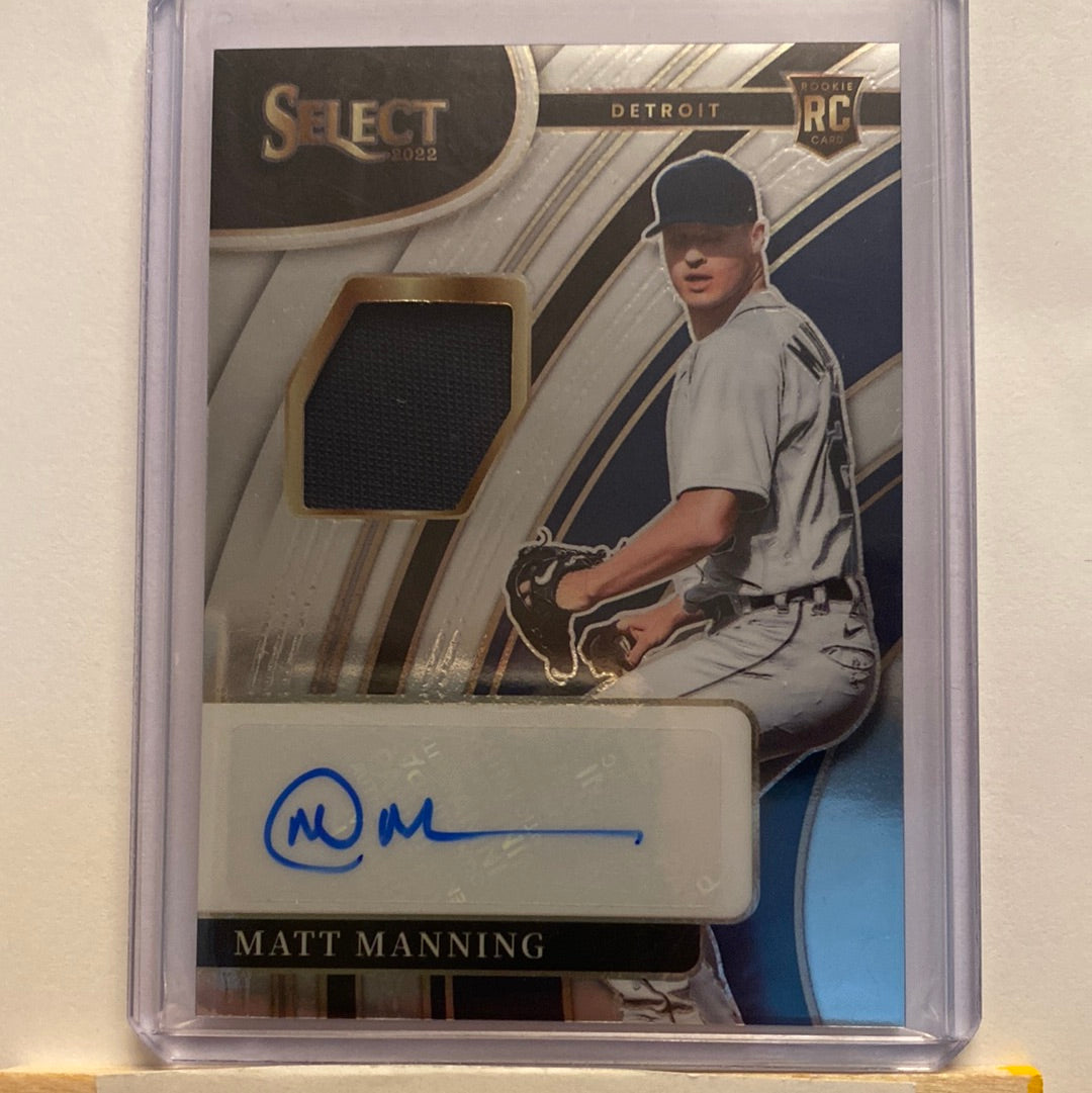 2022 Panini Select Matt Manning Relic Autographed trading card