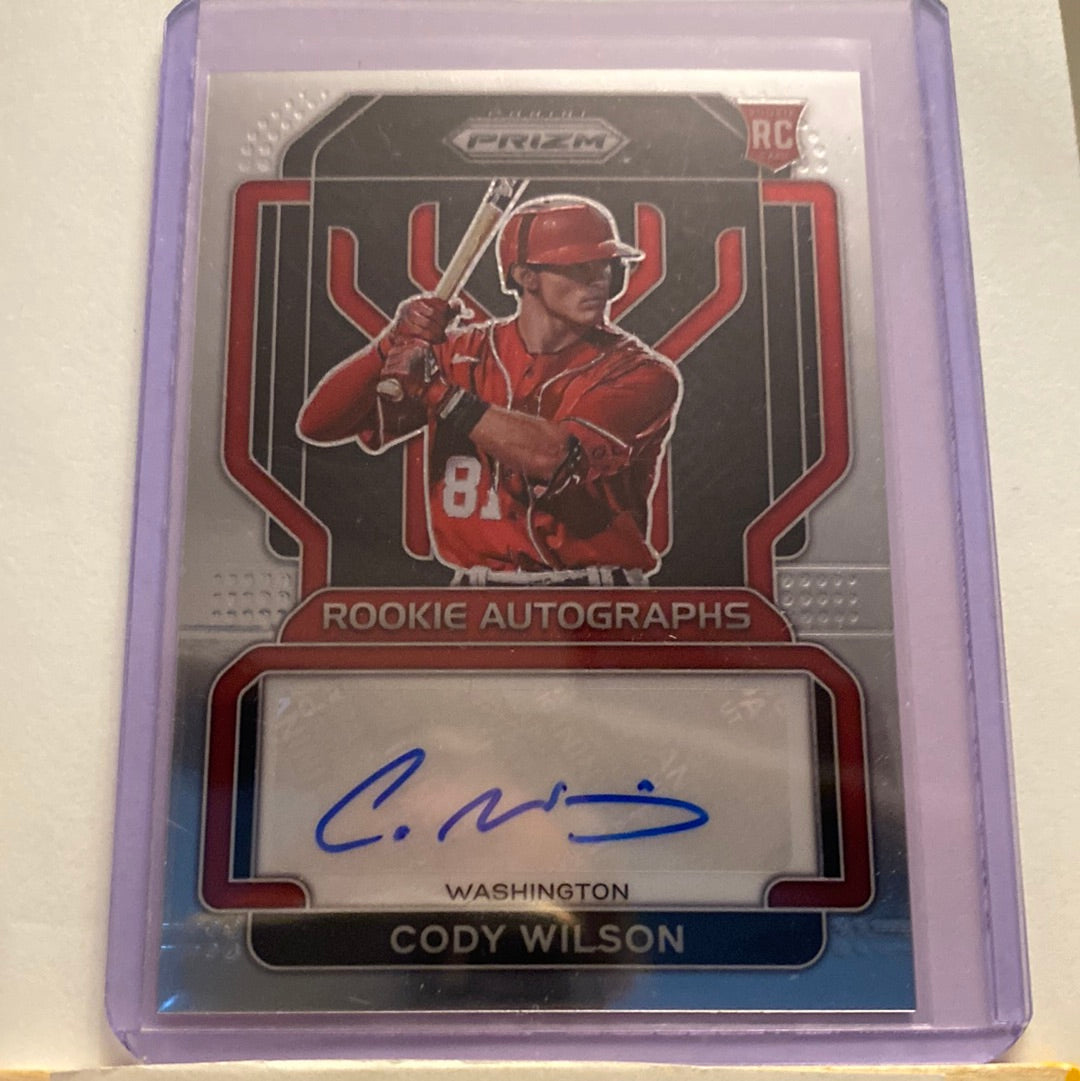 2022 Panini Prizm Cody Wilson Autographed Rookie trading card