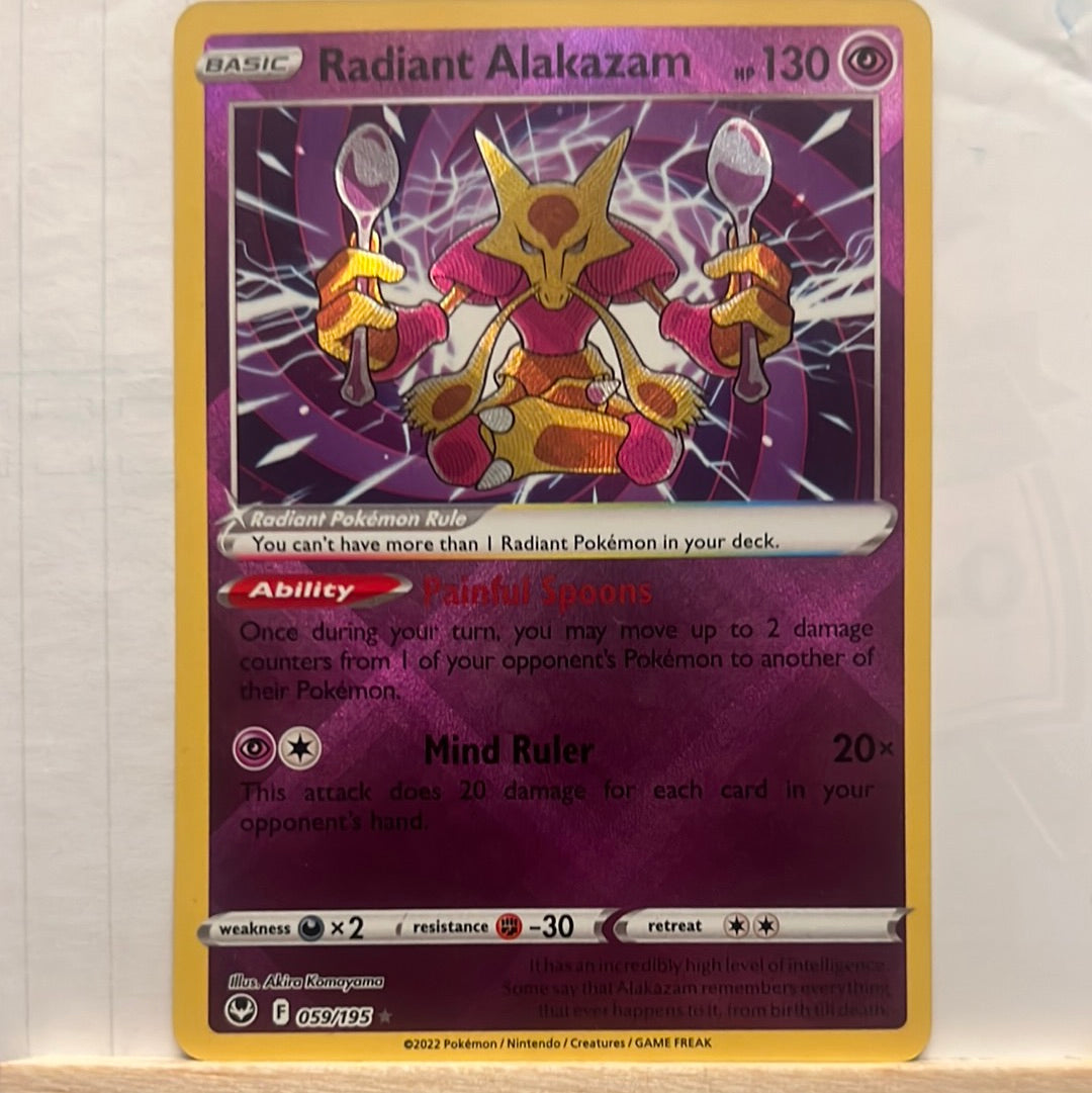 Pokemon TCG Radiant Alakazam 059/195 – The Card and Collectible Guys