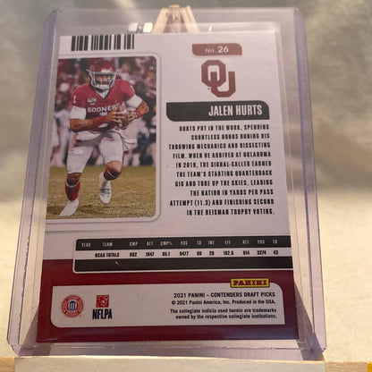 2021 PANINI CONTENDERS DRAFT PICKS JALEN HURTS CAMPUS TICKET Trading Card