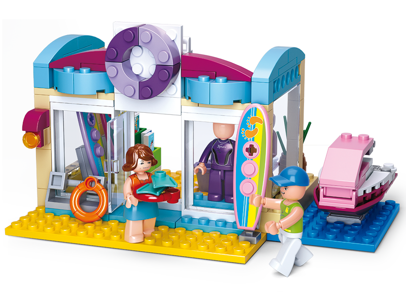 Model Bricks: Girl's Dream Surf Shop Building Brick Kit (192 pcs)