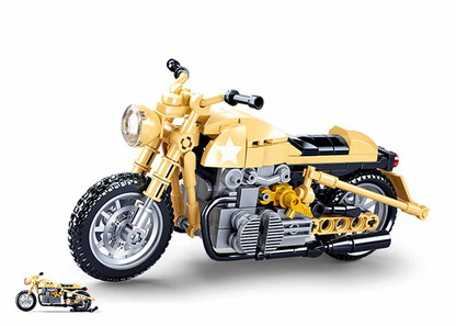 Model Bricks: Yellow Motorcycle Building Brick Kit (223 pcs)