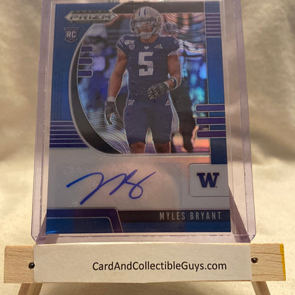 MYLES BRYANT 2020 Panini Prizm Draft AUTO RC#287 Trading Card