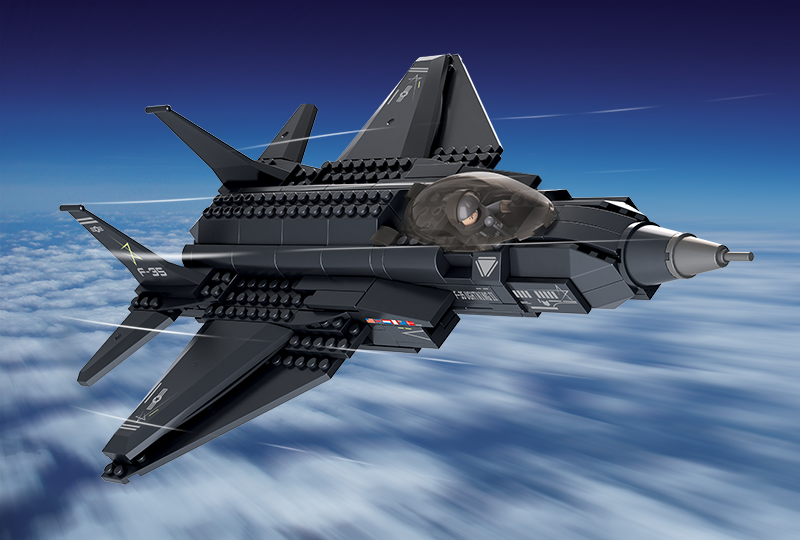 Model Bricks: F35 "Lightning" Fighter Jet Building Brick Kit (252 Pcs)
