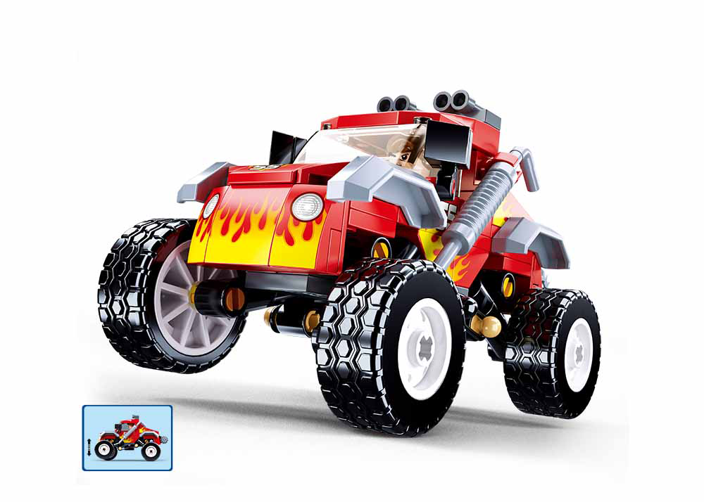 Model Bricks: Off-Road Red Monster Car Building Brick Kit (150 pcs)