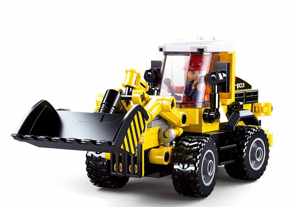 Model Bricks: 2-in-1 Forklift Construction Truck Building Brick Kit (200 pcs)
