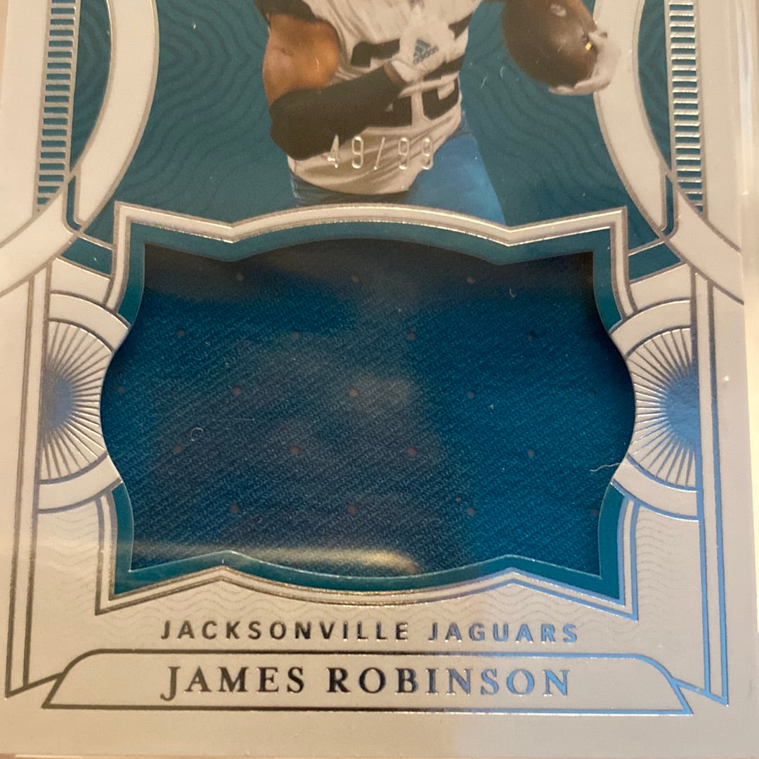 2021 Panini National Treasures Framed Fabric 49/99 James Robinson Trading Card