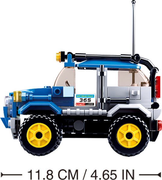 Model Bricks: Car Club-Off-Road Building Brick Kit, Blue (146 Pcs)