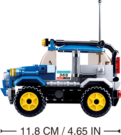 Model Bricks: Car Club-Off-Road Building Brick Kit, Blue (146 Pcs)