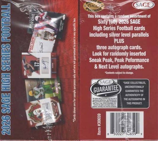 2026 Sage Football: High Series Football 60ct. Blaster Box