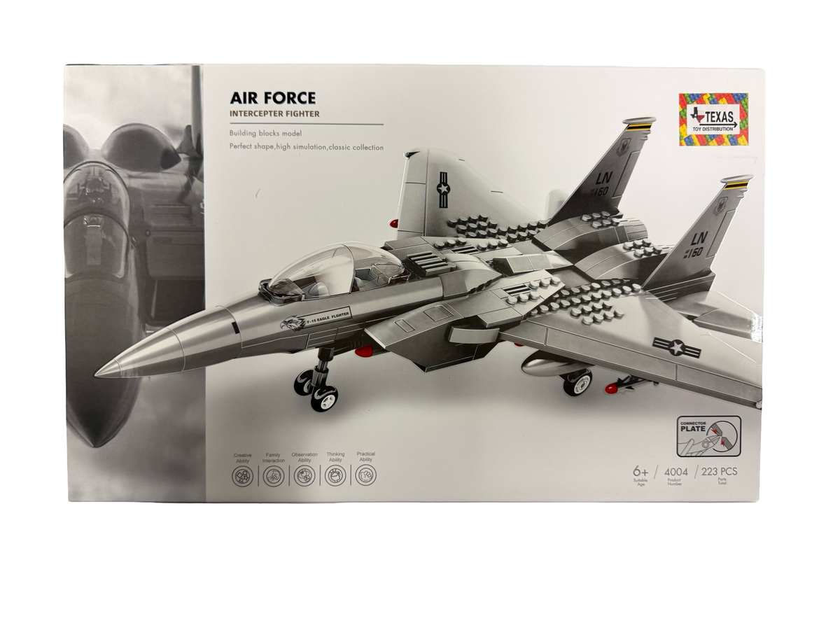 Model Bricks: F-15 Interceptor Fighter Jet Building Brick Set