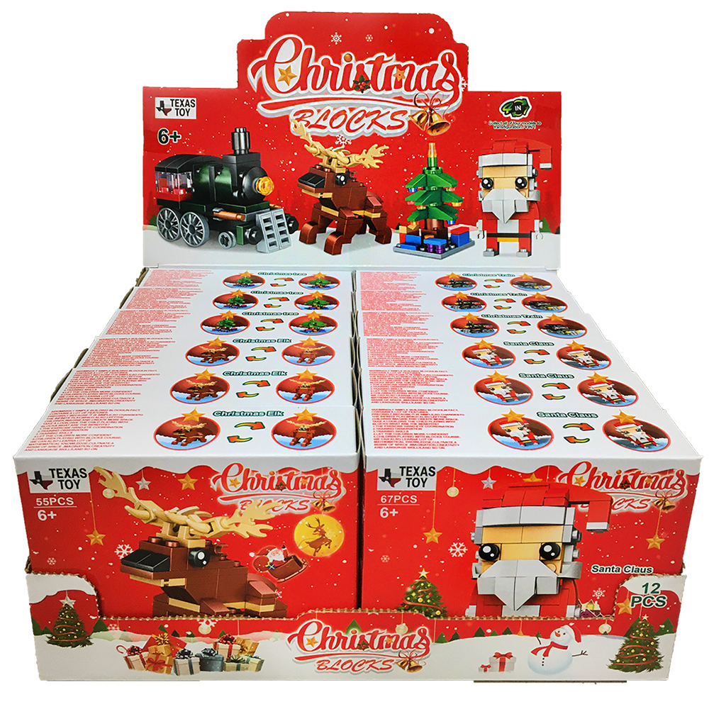 Model Bricks: Christmas Blocks Display Set, Stocking Stuffer XMas Brick Kits