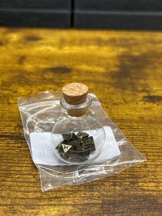 7-Set Mini Bronze Dice in a Bottle