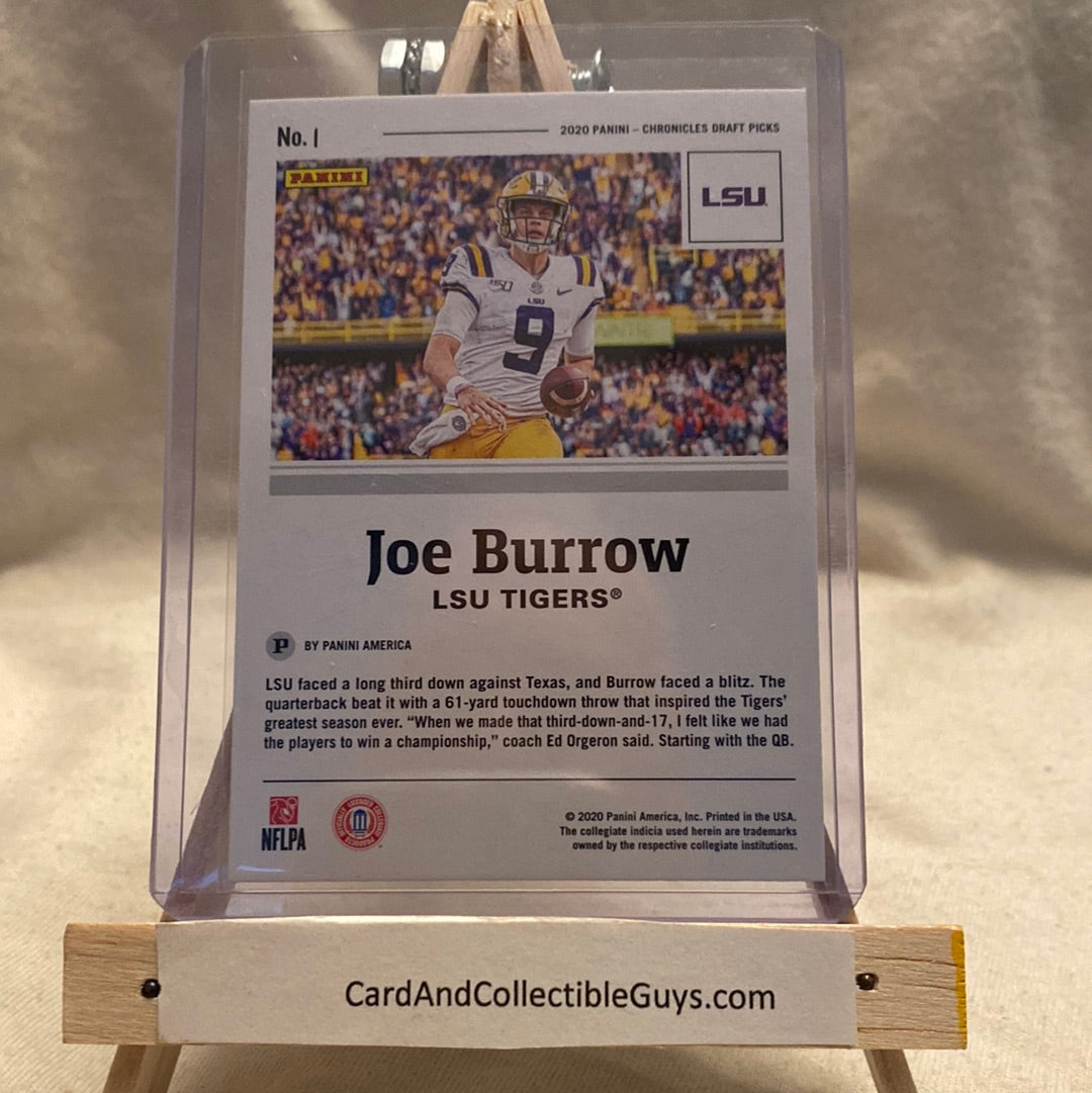 2020 Panini Chronicles D.P. #1 Joe Burrow LSU Tigers / Bengals Rookie Trading Card