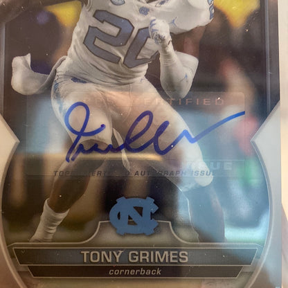 2022 Tony Grimes Bowman University Chrome 1st Bowman RC AUTO SP North Carolina! Trading Card