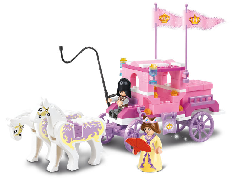 Model Bricks: Girl's Dream Royal Carriage Building Brick Kit (137 Pcs)