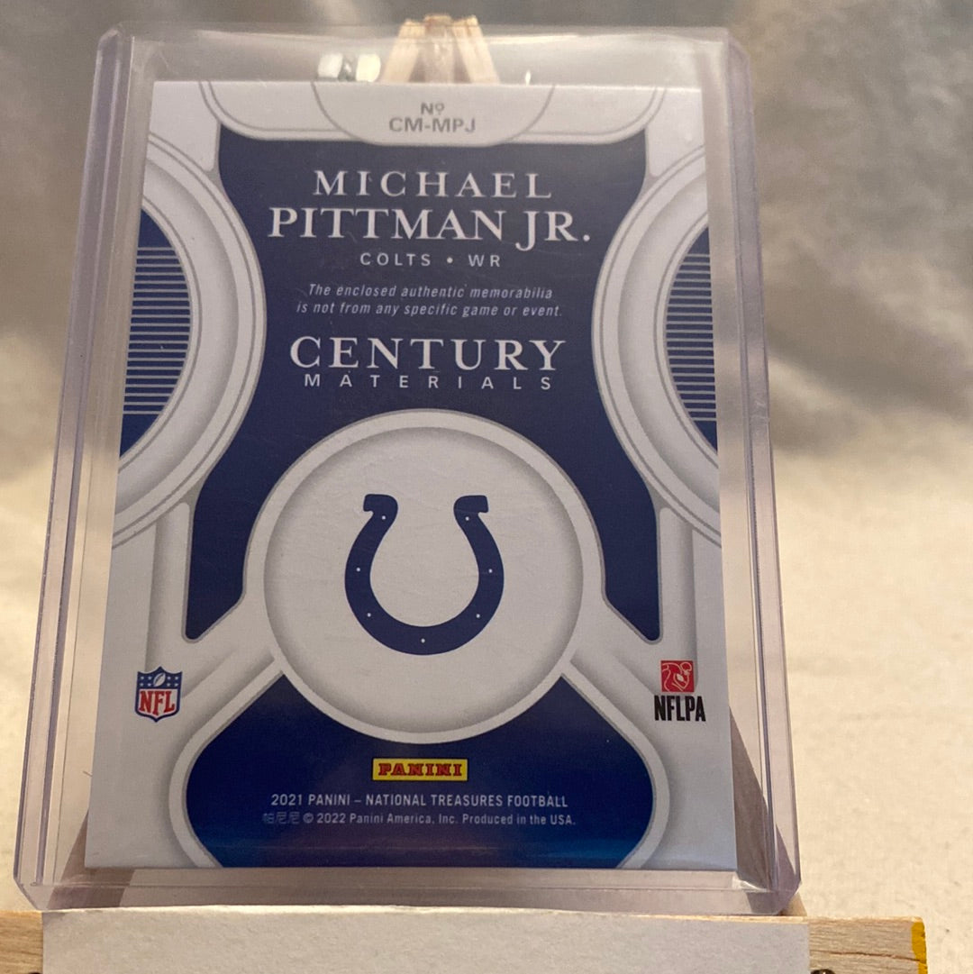 Michael Pittman Jr 2021 Panini National Treasures Century Materials /99 #CM-MPJ Trading Card