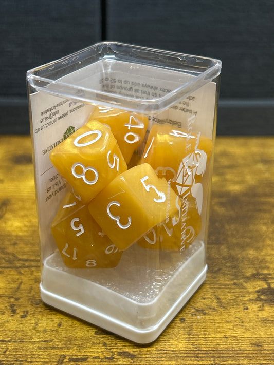 7-Set “Marble Caramel” RPG Dice