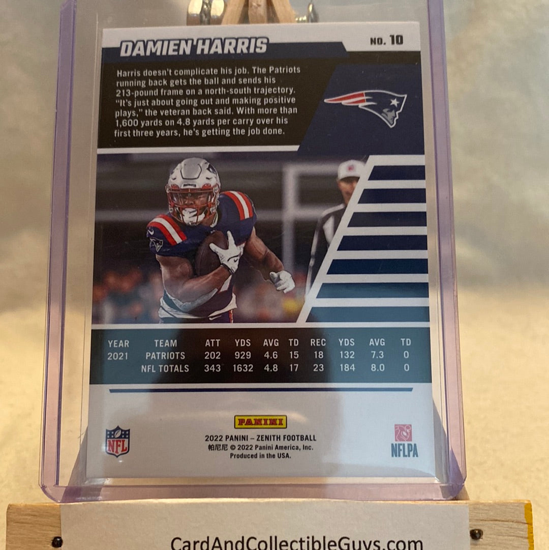 2022 PANINI ZENITH DAMIEN HARRIS 07/10 ARTIST PROOF NE PATRIOTS Trading Card