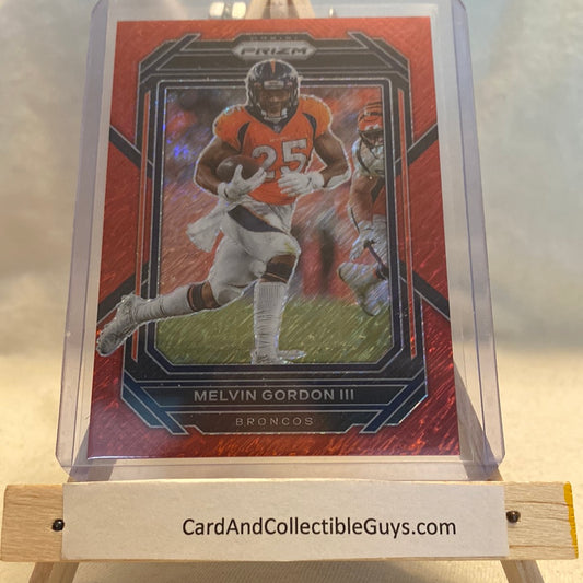 2022 PANINI PRIZM FOTL #88 MELVIN GORDON III SP RED SHIMMER 07/35 DENVER BRONCOS Trading Card