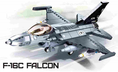 Model Bricks: F-16C Falcon Fighter Jet Building Brick Kit (521 pcs)