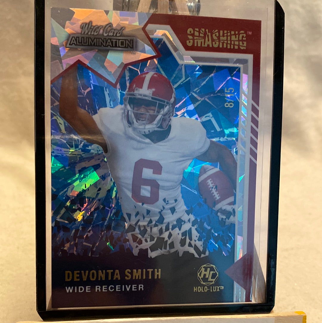 2021 Wild Card Alumination Smashing Devonta Smith CRACKED ICE 8/15 Trading Card