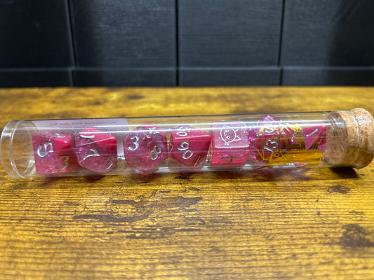 7-Set “Purrfect Pink” RPG Dice