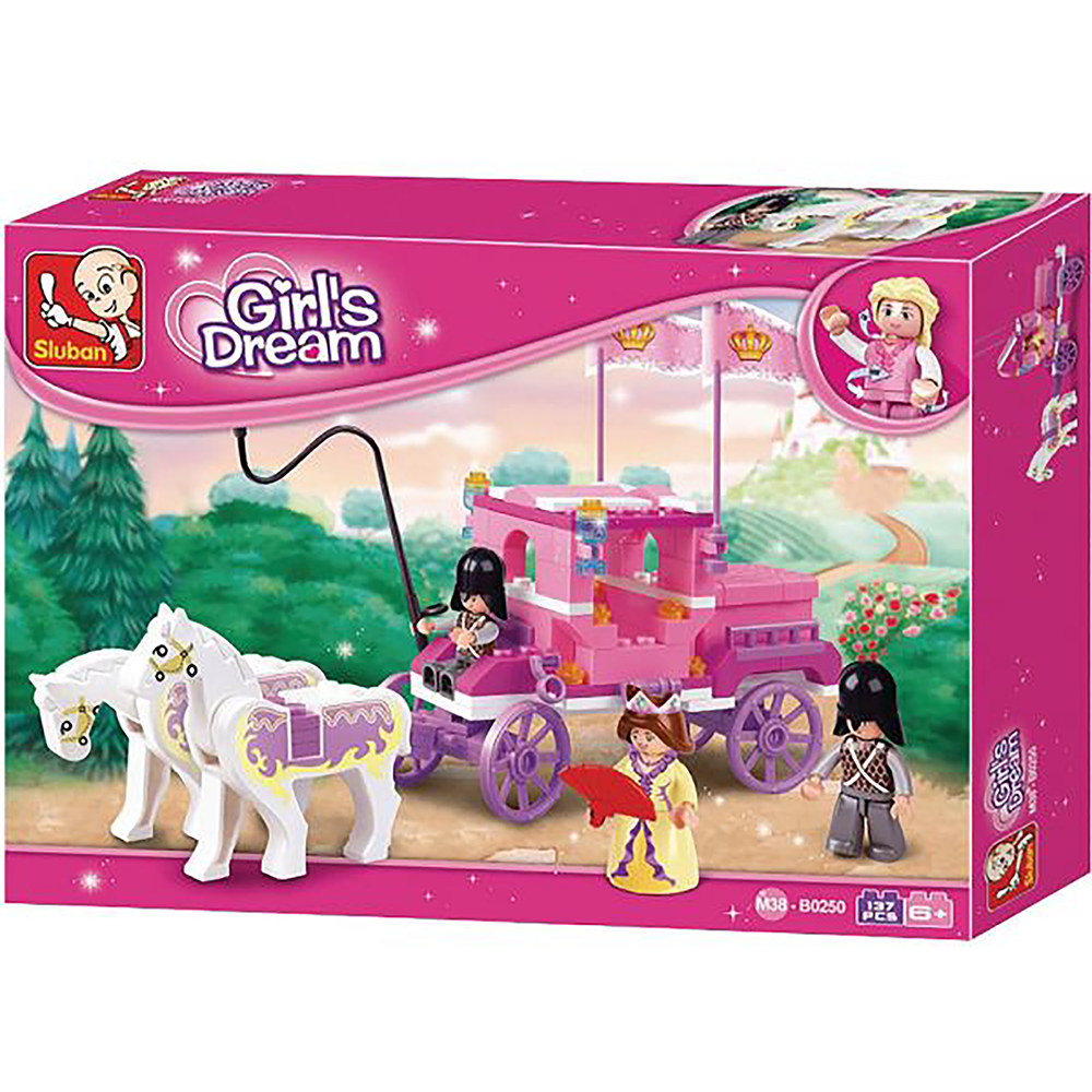 Model Bricks: Girl's Dream Royal Carriage Building Brick Kit (137 Pcs)