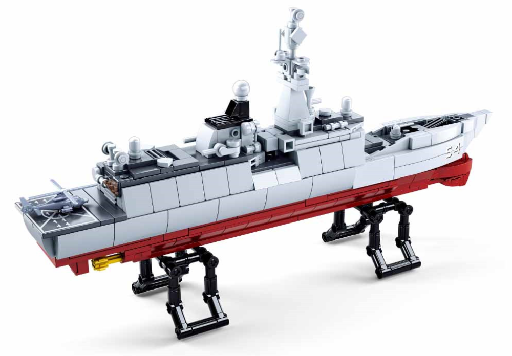 Model Bricks: Destroyer Military Ship 1:450 Scale Building Brick Kit (457 pcs)