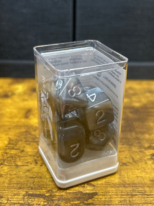 7-Set “Steel Dragon Shimmer” RPG Dice