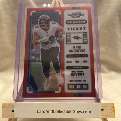 2022 Contenders Optic Season Ticket Red #3 Mark Andrews 058/175 - Baltimore Ravens Trading Card