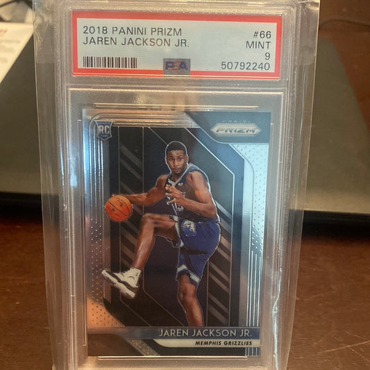 Jaren Jackson Jr. 2018-19 Panini Prizm #66 RC Base Rookie Grizzlies PSA Mint 9 Trading Card