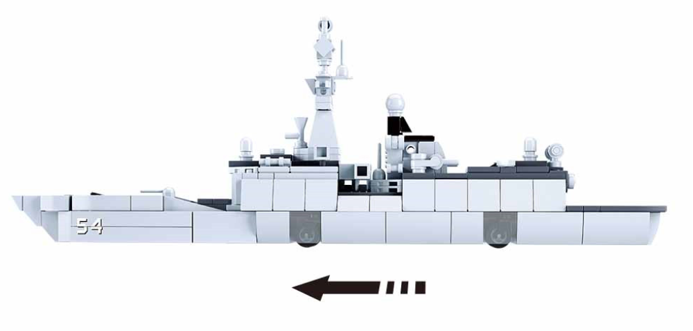Model Bricks: Destroyer Military Ship 1:450 Scale Building Brick Kit (457 pcs)