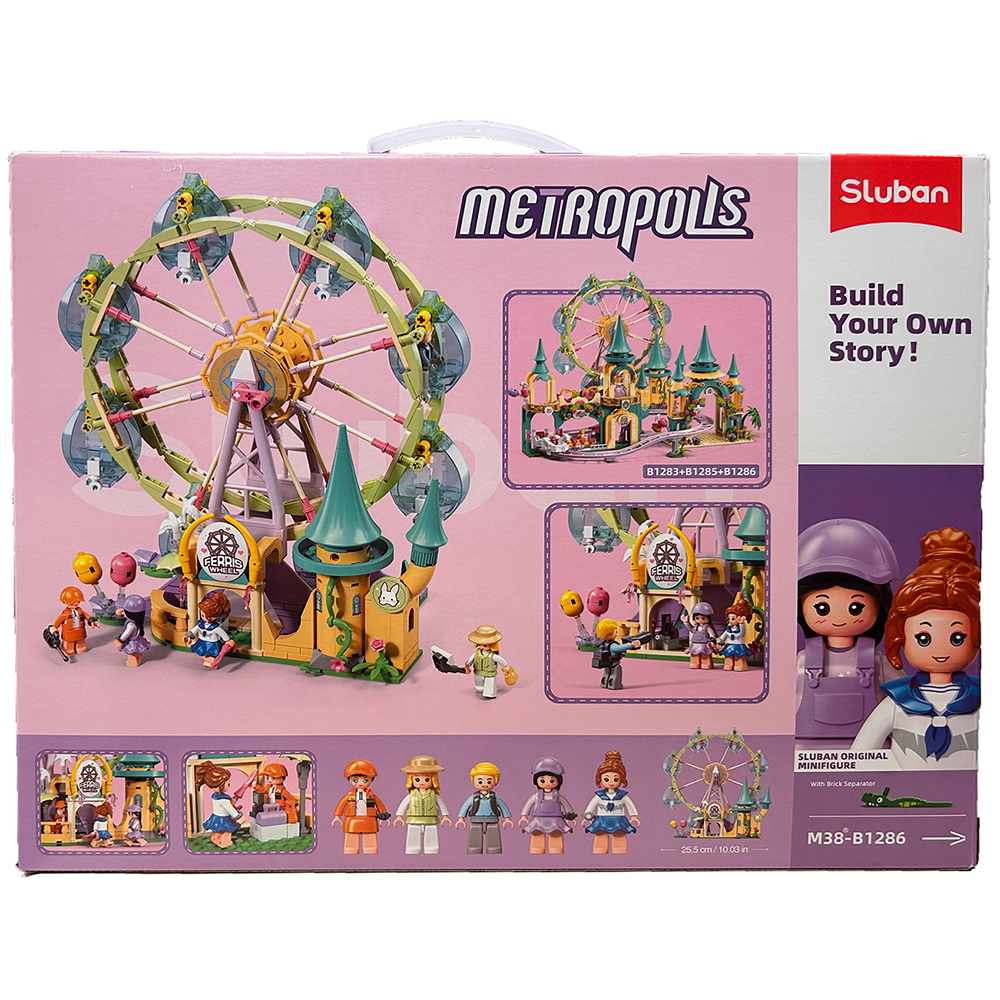 Model Bricks: Metropolis Ferris Wheel Building Brick Kit (504 pcs)