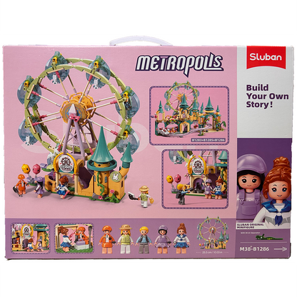Model Bricks: Metropolis Ferris Wheel Building Brick Kit (504 pcs)
