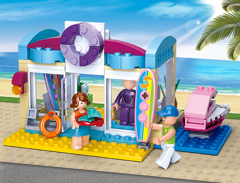 Model Bricks: Girl's Dream Surf Shop Building Brick Kit (192 pcs)