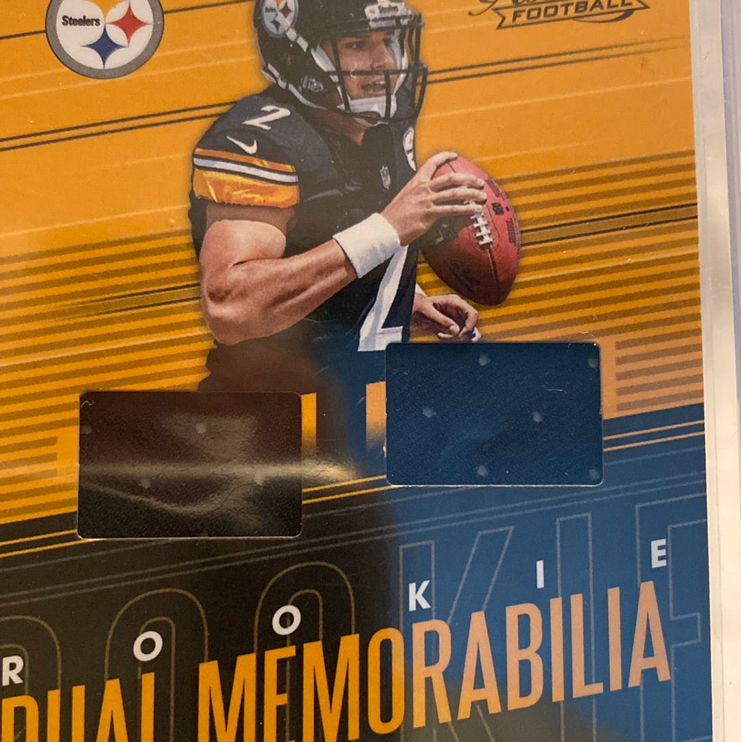 MASON RUDOLPH 2018 Panini Absolute ROOKIE RC DUAL MEMORABILIA JERSEY STEELERS Trading Card