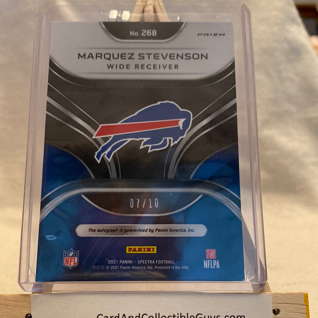 2022 PANINI SPECTRA MARQUEZ STEVENSON NEON ORANGE RC ROOKIE AUTO 7/10 BILLS Trading Card