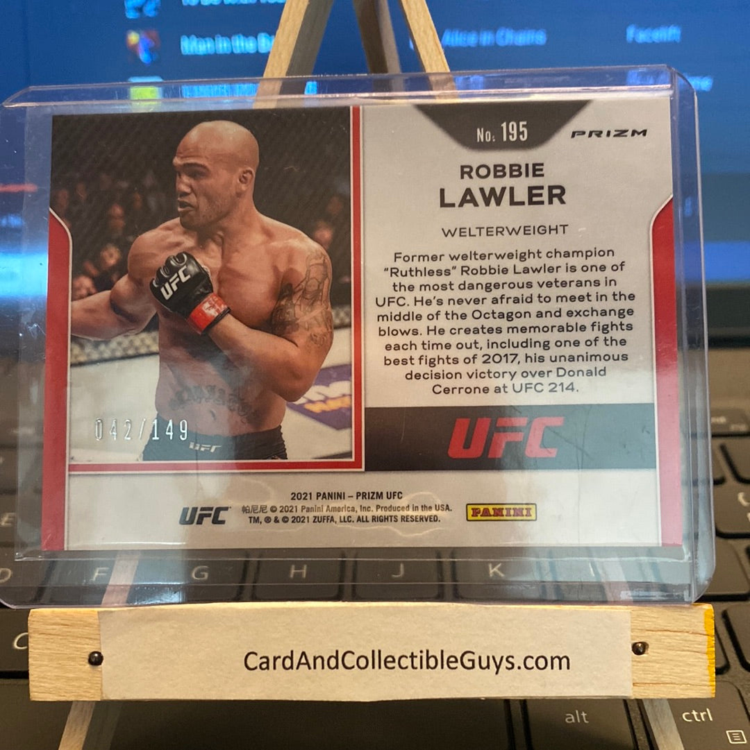 Robbie Lawler 2021 Panini Prizm UFC Purple Refractor Card 042/149 #195 Trading Card